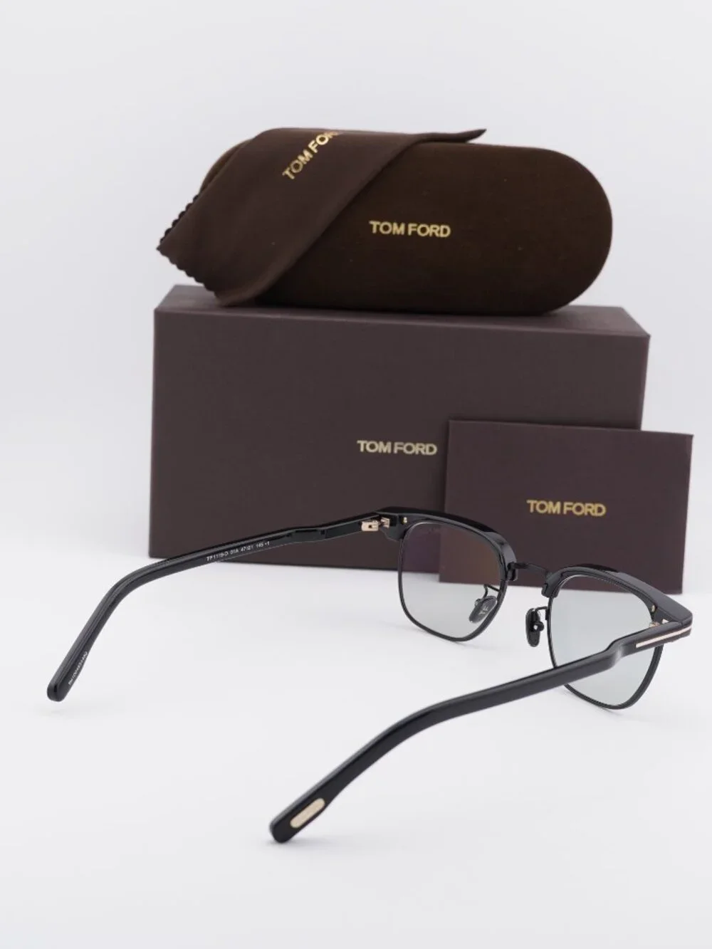 Tom Ford FT1119-D 01A Square Sunglasses - Shiny Black\ Smoke
